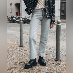 Mikuta The Blue Cropped Straight Jeans Size 31